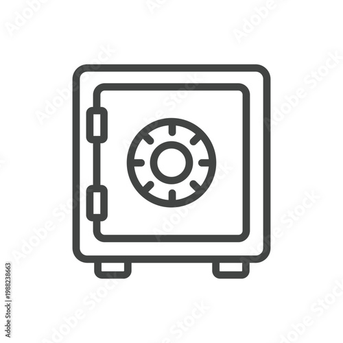 Simple Outline Safe Box with Combination Lock Security Icon