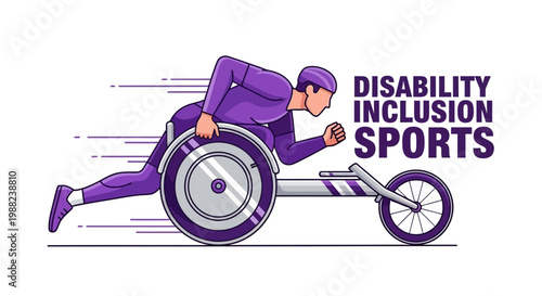 Inclusive Sports: Determination in Motion Depicting Wheelchair Racing Athlete