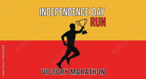 Independence Day Run Depicting Victory in a Marathon, Depicting Celebratory Sportsmanship