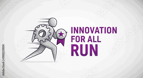 Innovation Runs, Progress Towards a New Future For Everyone, Digital Creative Design Image