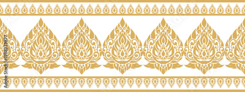 Gold ethnic border ornament. Geometric ethnic oriental seamless pattern. Stripe vector illustration. Native American Mexican African Indian tribal. Design border, textile, fabric, clothing, carpet.