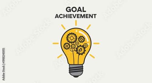 Innovative Idea Generation For Success Bright Light Bulb With Gears