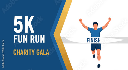 Inspiring 5k Fun Run Charity Gala Illustrates Victory and Success After Race Across Finish Line