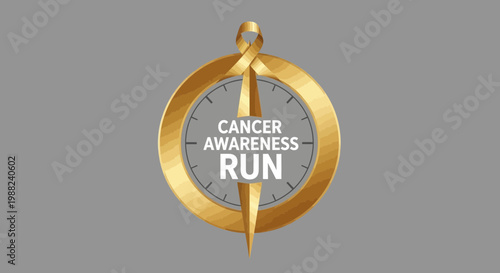 Inspiring Cancer Awareness Run Symbol: A Compass Guiding to Hope and Perseverance