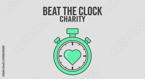 Inspiring Charity Event Featuring a Heart-Shaped Timer Against a Neutral Background
