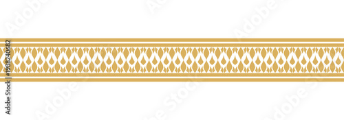Gold ethnic border ornament. Geometric ethnic oriental seamless pattern. Stripe vector illustration. Native American Mexican African Indian tribal. Design border, textile, fabric, clothing, carpet.