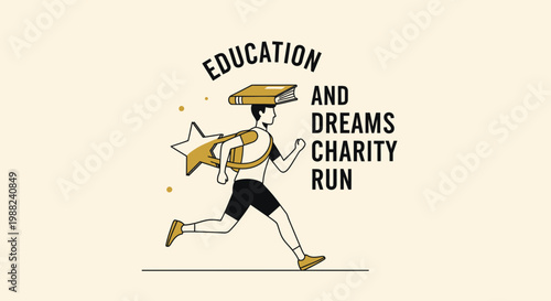 Inspiring Charity Run Depicting Education's Role in Achieving Aspirations and Goals