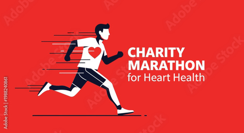Inspiring Charity Run Depicting Fitness and Dedicated Heart Health Awareness Campaign