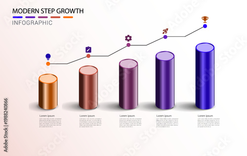 modern step growth infographic