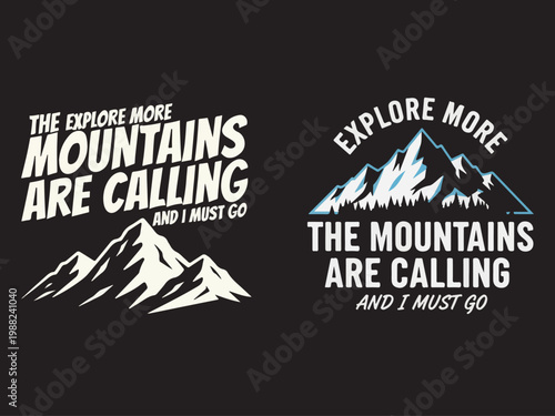 Vintage style mountain landscape icon set vector illustration with typography elements for poster banner label or business design