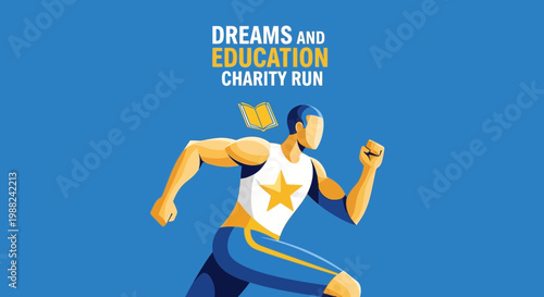 Inspiring Charity Run Visual Depicting Dreams, Education, and A Noble Cause for Positive Change