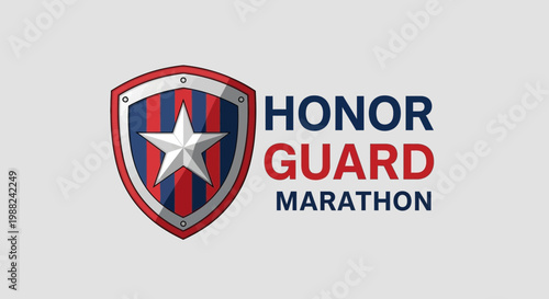 Inspiring Marathon Event Featuring Honor Guard Emblem Graphics, Patriotism, and Star Shaped Badge