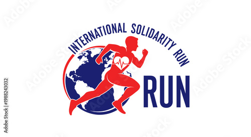 International Solidarity Run Promotional Visual Emphasizing Global Unity, Fitness, And Community