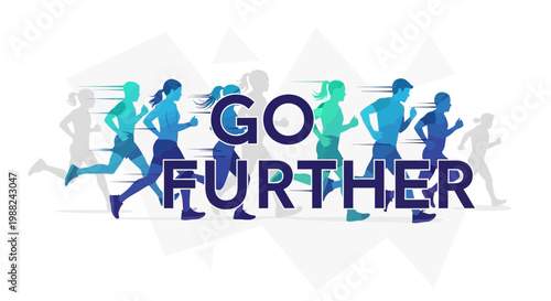 Inspiring Fitness Motivational Concept Illustrating Determination and Movement with People