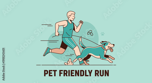 Joyful Athlete And Canine Enjoying A Lively Run Outdoors On A Sunny Day