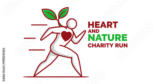 Inspiring Heart and Nature Charity Run Symbolizing Growth, Health, and Environmentalism
