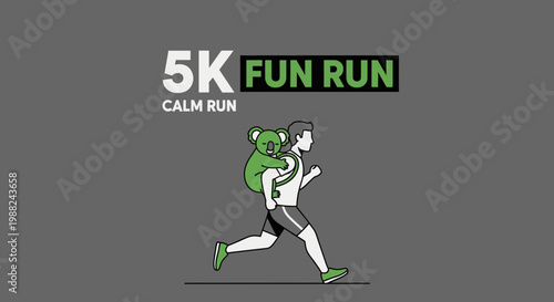Koala Mascot Inspires Runners To Enjoy A 5K Fun Run And Maintain A Calm Peaceful Run