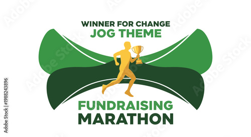 Inspiring Running Marathon Illustration for Charity Fundraising and Positive Community Activities