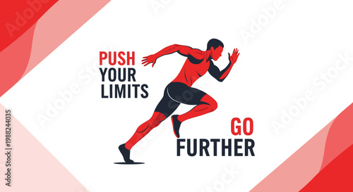 Inspiring Running Silhouette with Motivational Words Encouraging Pursuit of Personal Goals