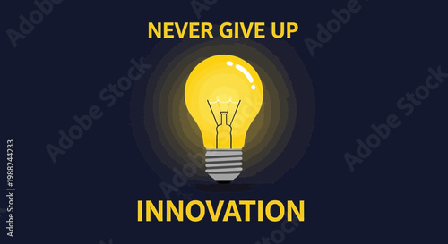 Inspiring Illuminated Bulb Design with Inspirational Message for Bright Ideas and Success