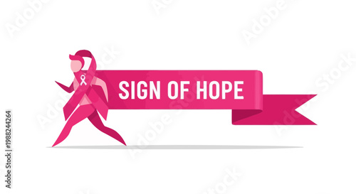 Inspiring Illustration Depicting a Symbol of Hope and Unity for Breast Cancer Awareness Month