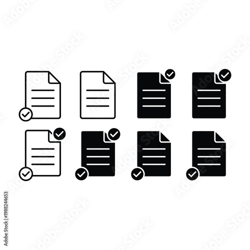 Checklist document icons set