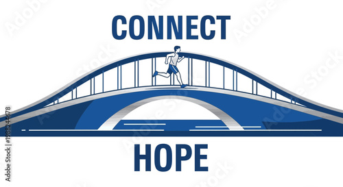 Inspiring Symbolism of Hope and Connection Portrayed Through Human Movement on Bridge