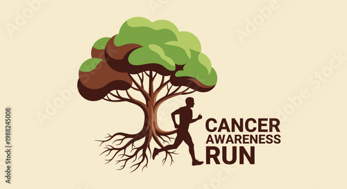 Inspiring Visual Depiction of Cancer Awareness Run Promoting Health and Strength