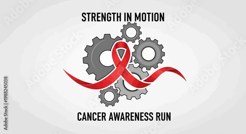 Inspiring Visual Illustrating a Cancer Awareness Campaign Promoting Strength and Motion