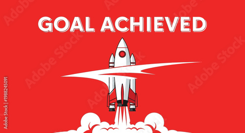 Inspiring Imagery Featuring Rocket Launch Representing Successfully Reached Goals and Achievements