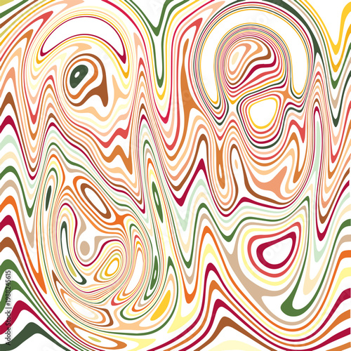 Abstract Illustration Marbled Texture Liquify Psychedelic Colorful Design. Optical Illusion Background Vector