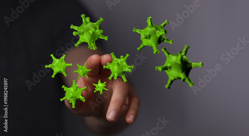 Abstract image of green vir...
