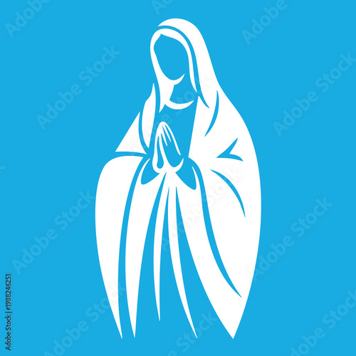 Vector illustration of the Virgin Mary. Our Lady of Guadalupe.