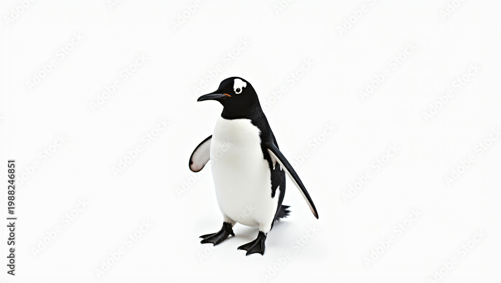 Fototapeta premium Single_penguin_with_distinctive_black_and_white_feather