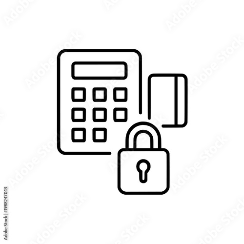 Secure payment terminal with padlock for safe transactions online