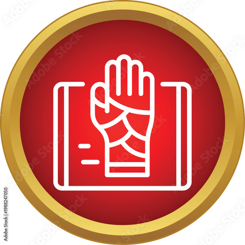 Bandaged hand icon symbolizing healthcare and first aid treatment