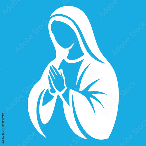 Vector illustration of the Virgin Mary. Our Lady of Guadalupe.