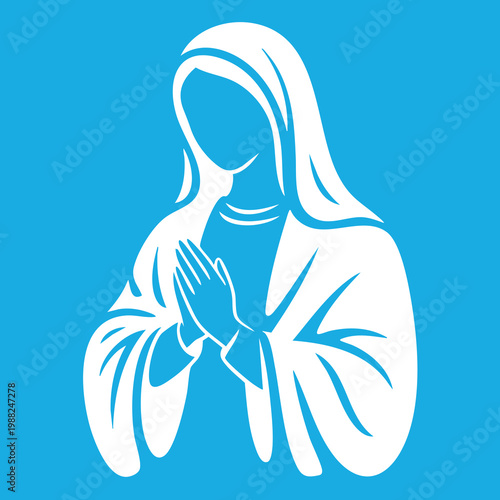 Vector illustration of the Virgin Mary. Our Lady of Guadalupe.