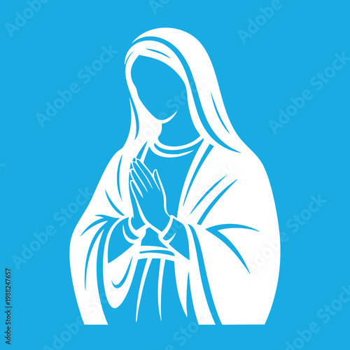 Vector illustration of the Virgin Mary. Our Lady of Guadalupe.