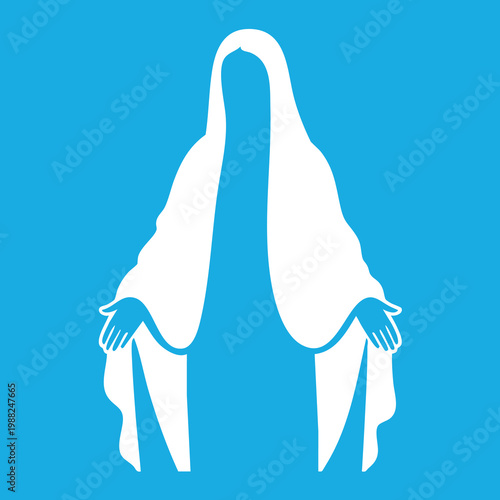 Vector illustration of the Virgin Mary. Our Lady of Guadalupe.