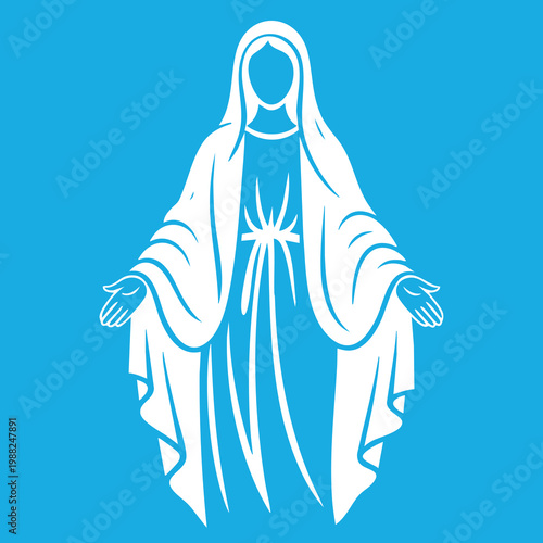 Vector illustration of the Virgin Mary. Our Lady of Guadalupe.