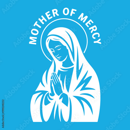 Vector illustration of the Virgin Mary. Our Lady of Guadalupe.