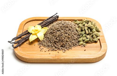 Wooden board with dried ani...