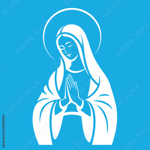 Vector illustration of the Virgin Mary. Our Lady of Guadalupe.