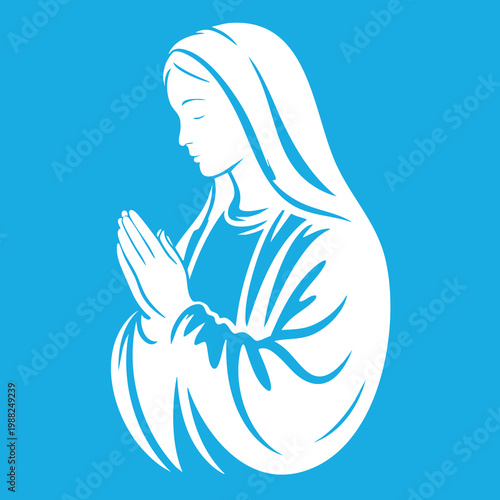 Vector illustration of the Virgin Mary. Our Lady of Guadalupe.