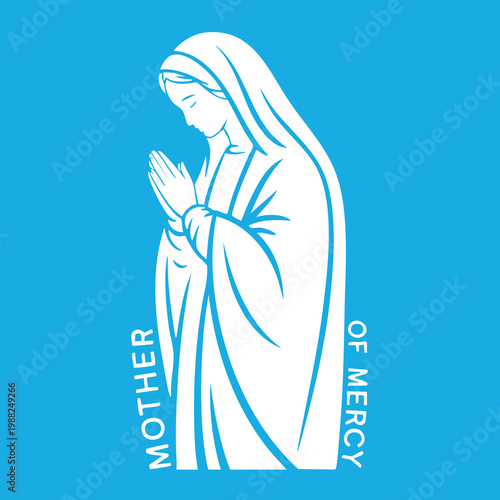 Vector illustration of the Virgin Mary. Our Lady of Guadalupe.