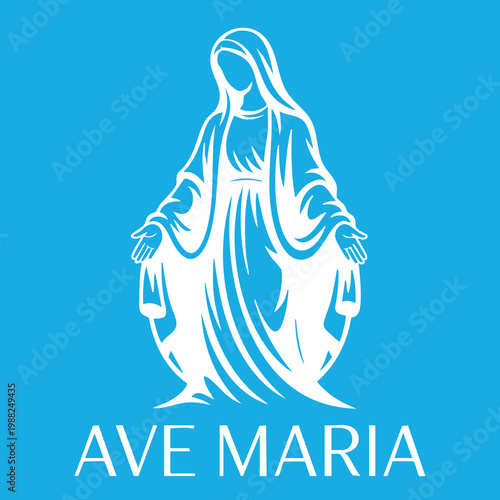 Vector illustration of the Virgin Mary. Our Lady of Guadalupe.
