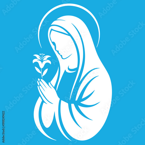 Vector illustration of the Virgin Mary. Our Lady of Guadalupe.