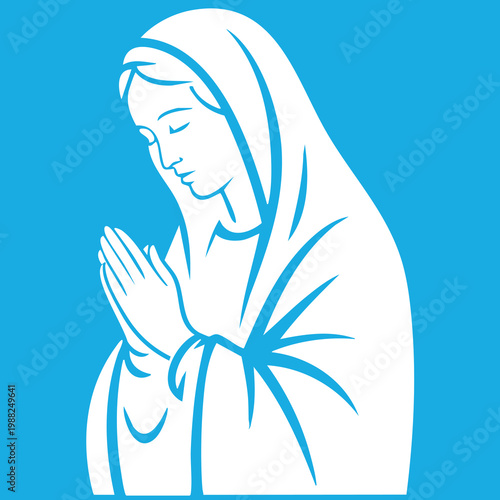 Vector illustration of the Virgin Mary. Our Lady of Guadalupe.