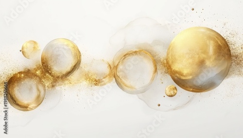 Oil Droplets on White Surface Closeup.